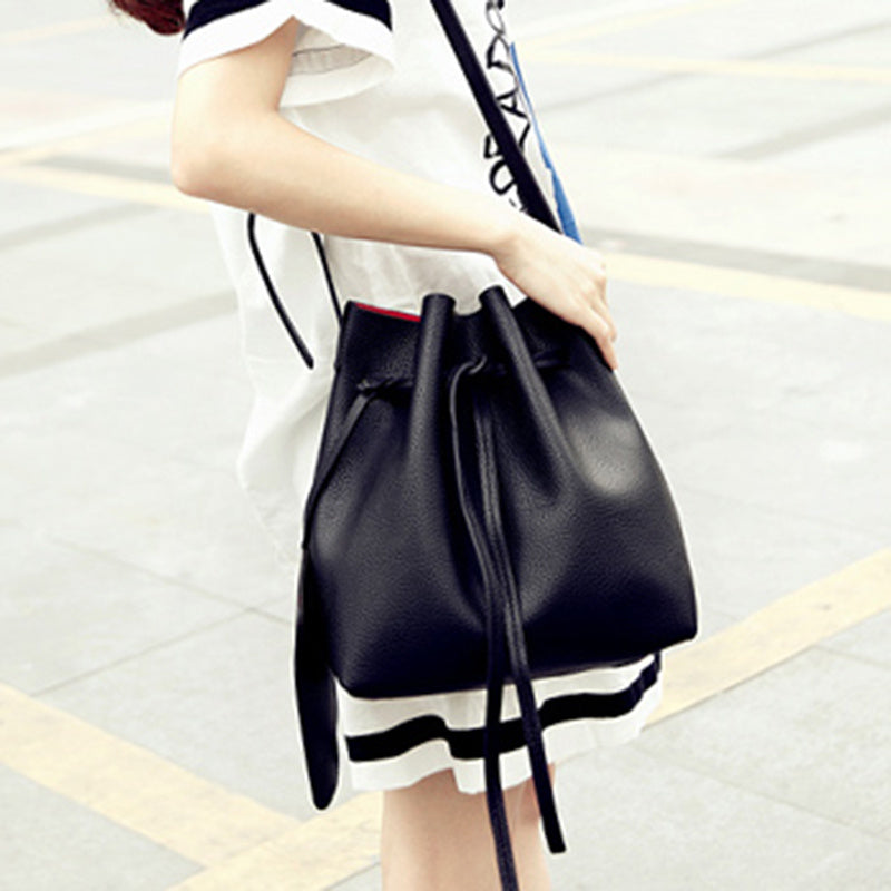 Women Fashion diagonal pumping bucket Handbag Bag