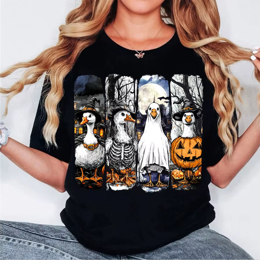 Halloween Ghost Goose Autumn DIY Iron-On Heat Transfer Sticker Decal T-shirts Sweatshirts Pillowcase Bag Clothes Decor