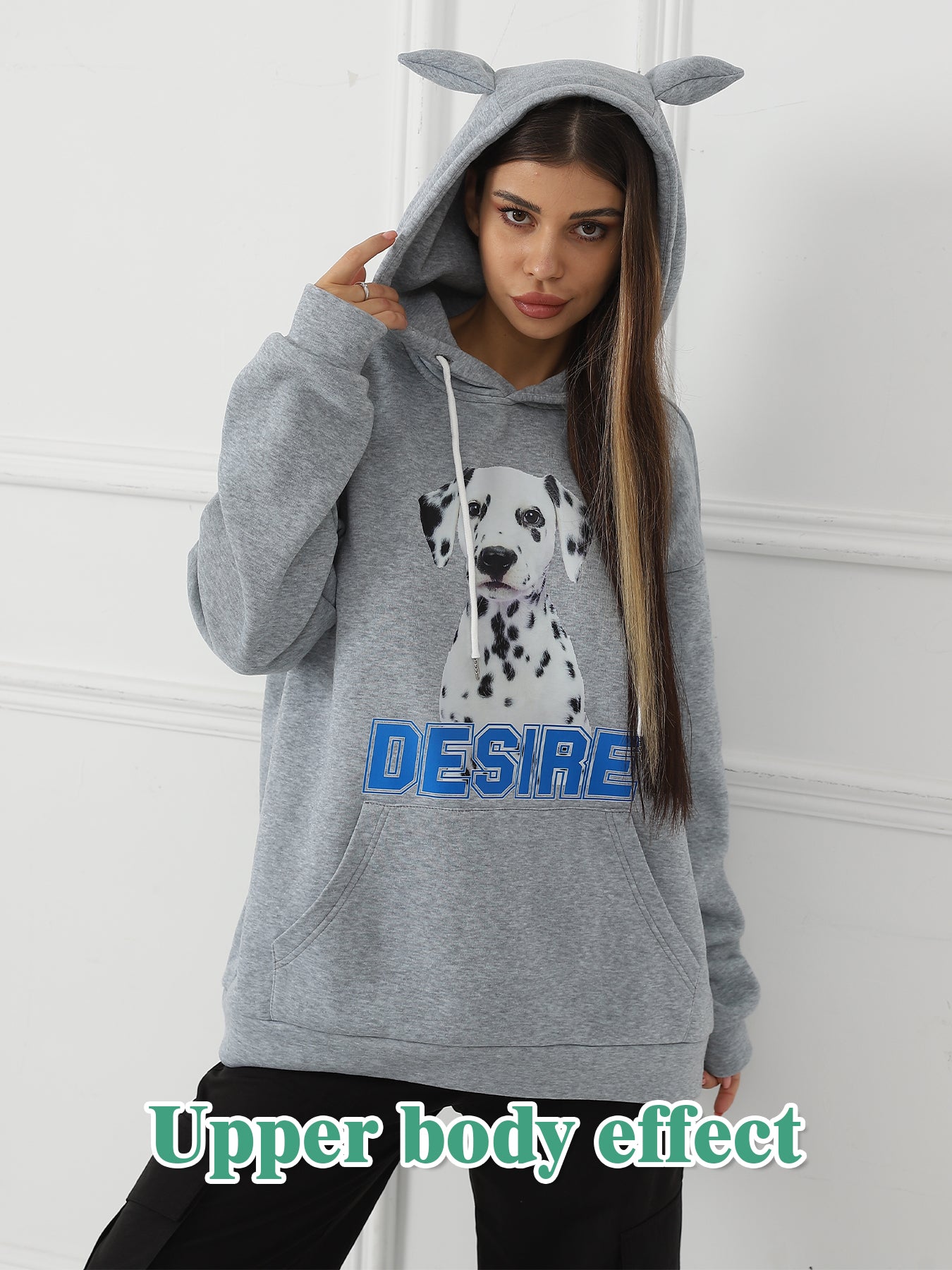 Women Fashionable Letter Printed Long Sleeved Hoodie Sweatshirt Jacket