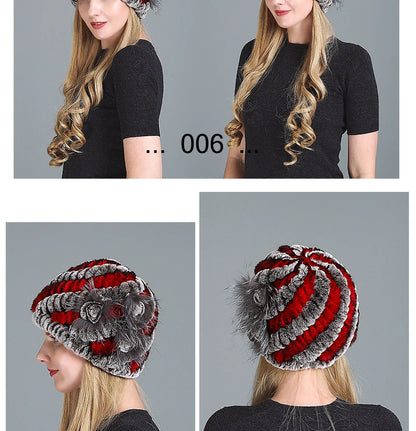 Women's Fashion Warm Fur Knitted Hats