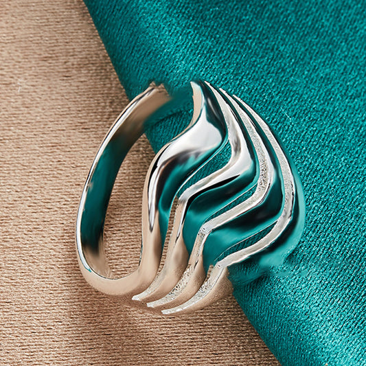 Women Fashion Silver Minimalist Geometric Rings