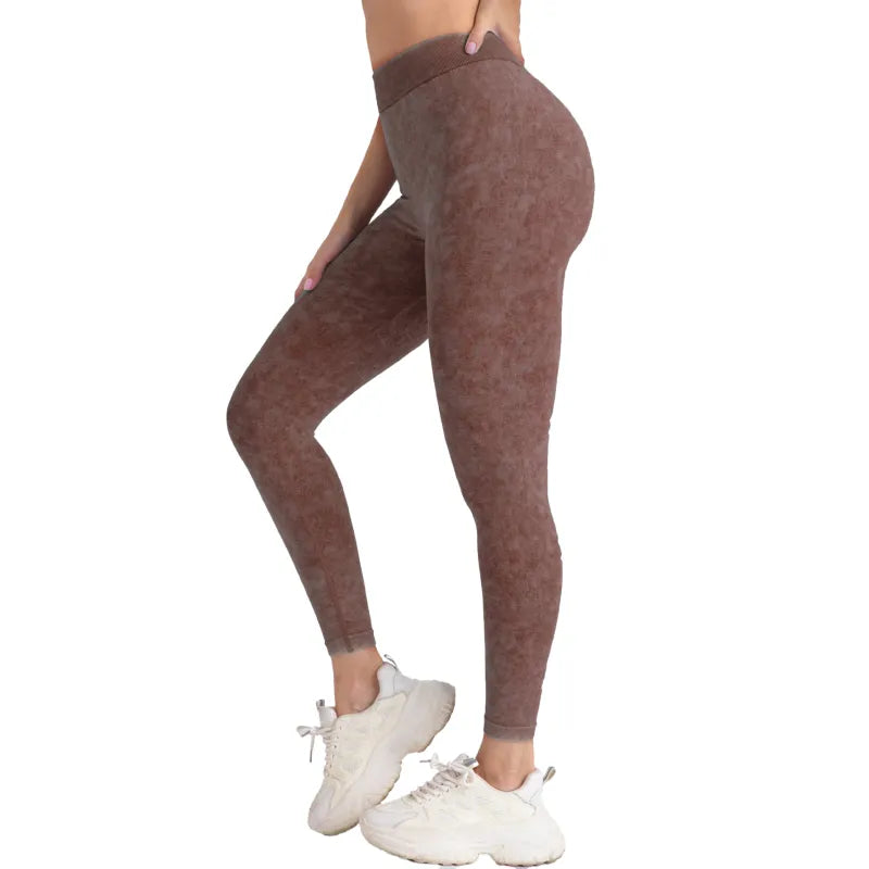 Women High Waist V Back Scrunch Butt Workout Seamless Gym Yoga Leggings