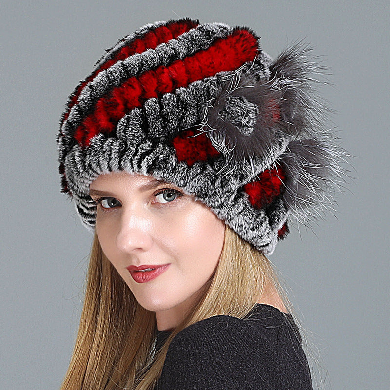 Women's Fashion Warm Fur Knitted Hats