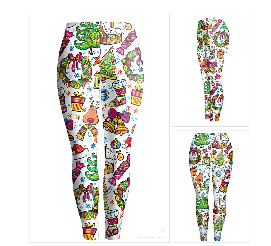 Women 3D Printed Christmas Pant Leggings
