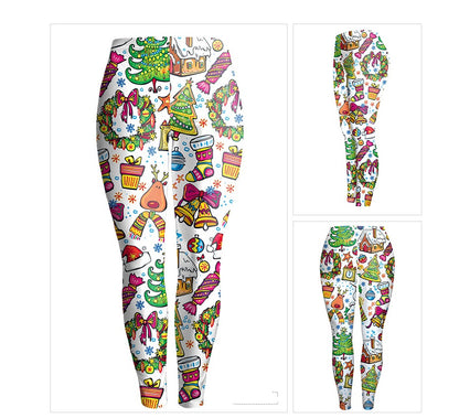 Women 3D Printed Christmas Pant Leggings