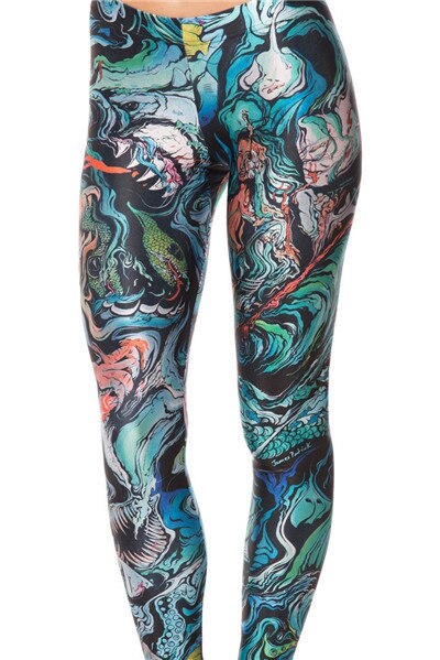 Merman Prints Fashion Women Leggings Pants