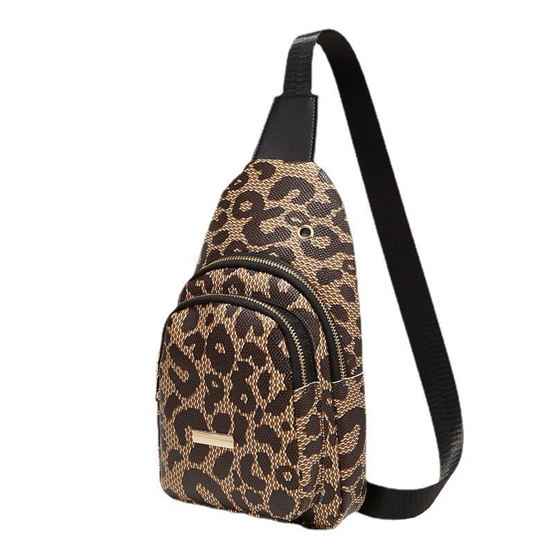 Women Fashion Printing Crossbody Sling Chest :eather Bag