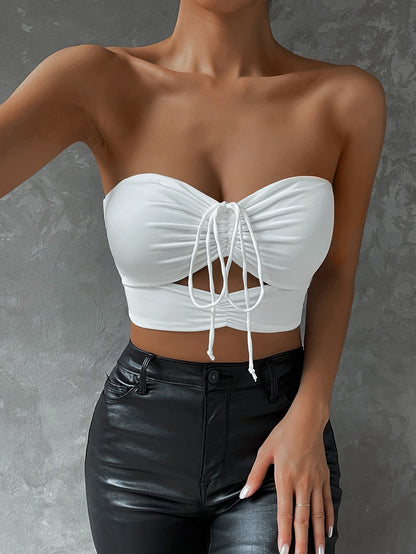 Women Boob Wrap Sexy Cutout Mini Party Crop Tops
