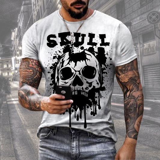 Men's Digital Print Street Sports Short Sleeve Hip Hop Streetwear T-Shirt