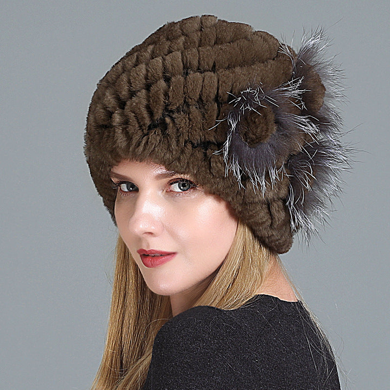 Women's Fashion Warm Fur Knitted Hats