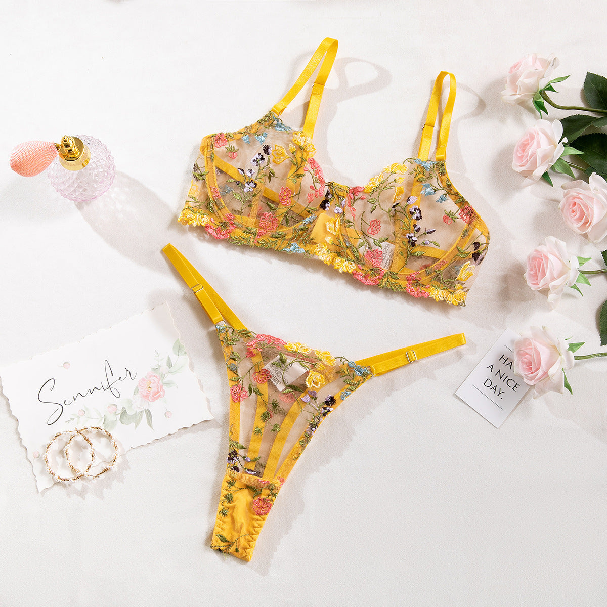 Women's Fashion Floral Underwear Bikini Suit