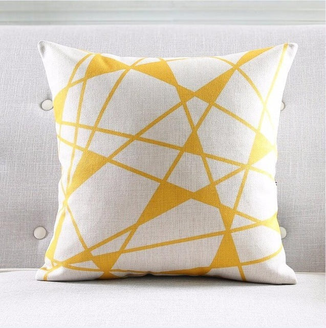Nordic Geometric Striped Couch Pillowcase Thick Linen Decorative Cushion Cover