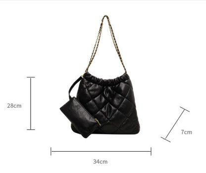 Women's Fashion Leather Hobo Bucket Handbag Bag