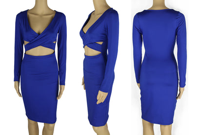 Sexy Women Slim Bodycon Fashion Long Sleeve Nightclub Short Party Dress