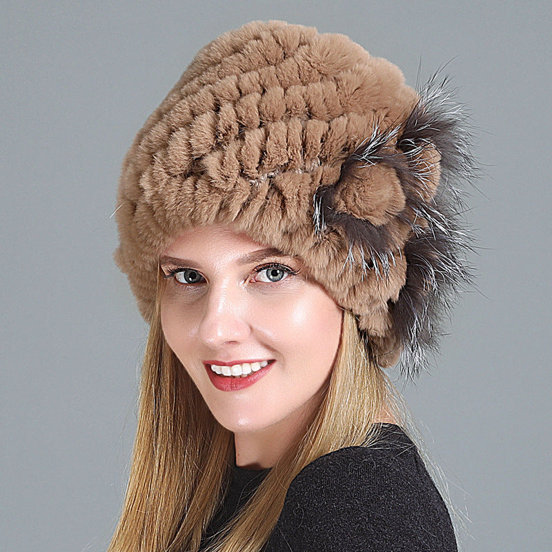 Women's Fashion Warm Fur Knitted Hats