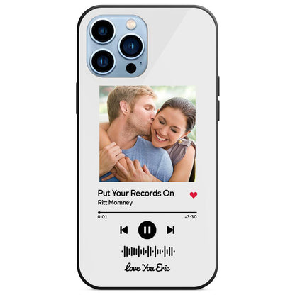 Custom Scannable Music Code Glass iPhone Cases w/ Pictures