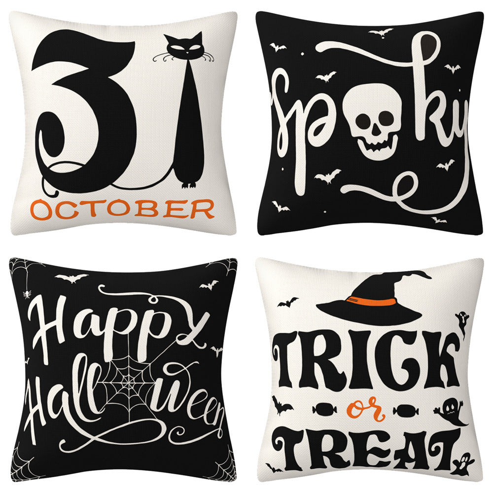 Halloween Pillow Cover Home Decor Linen Cushion Pillowcase