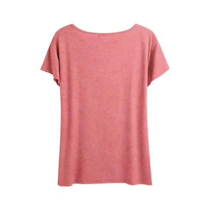 Colorful Butterfly & Heart Print Women's Short Sleeve T-Shirt Tees Tops