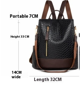 Women Soft Leather Fashion Woven Backpack Bag