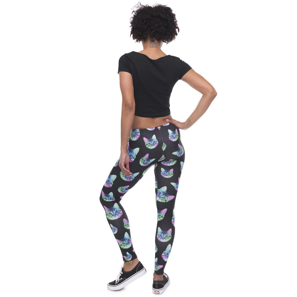 Women Fashion Cat Printed Sports Pant Leggings