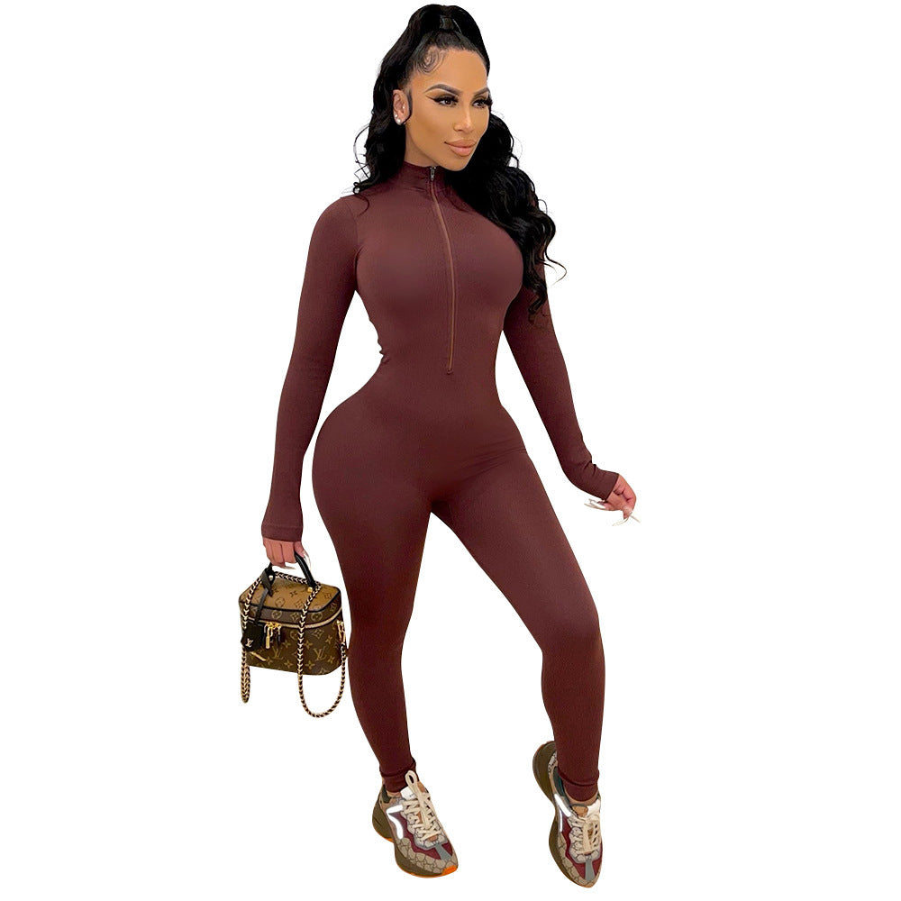 Sexy Women Tight-Fitting Long-Sleeved WomenNightclub Party Jumpsuit