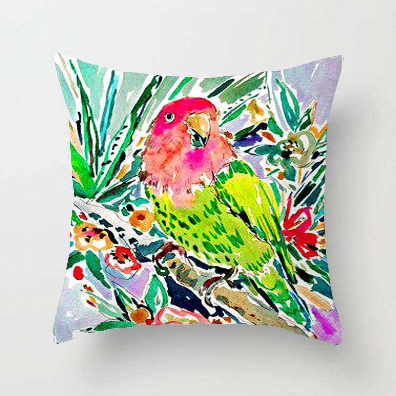 Home Decor Living Room Sofa Graffiti Flower Print Pillowcase Cover