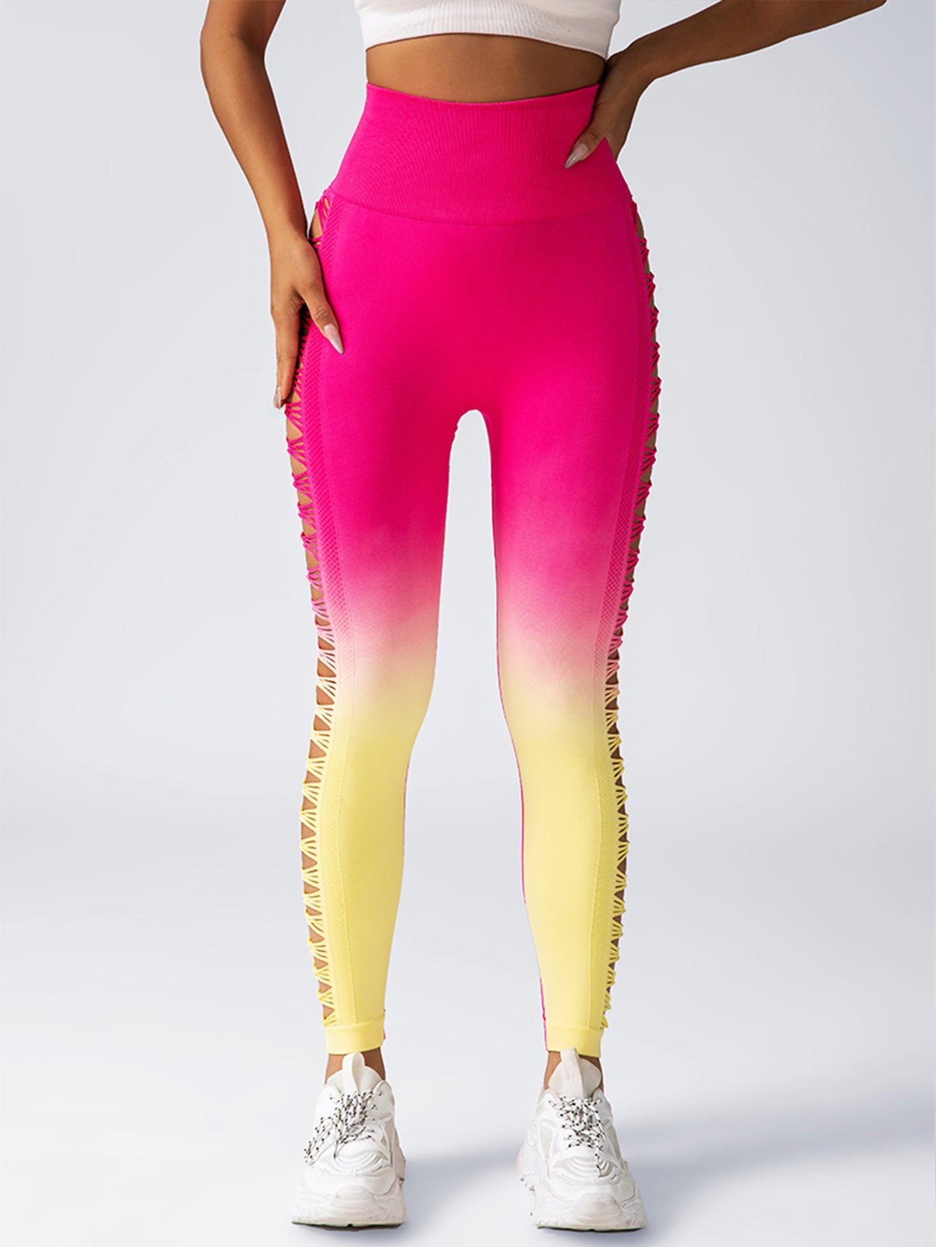 Women's High-Waisted Cutout Booty Lifting Fitness Workout Breathable Yoga Pants Leggings