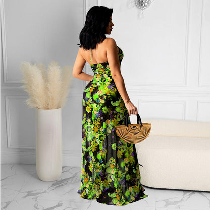 Fashion Sexy Mesh Lace Irregular Nightclub Party Dress