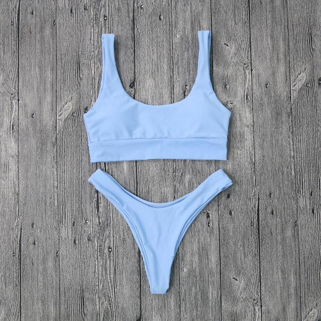 Women Sexy Solid Color Bikini Beach Swim Bathing Suits