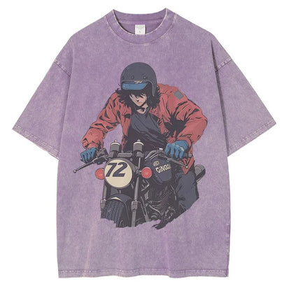 Men 90s Anime Character Graphic Retro Distressed Tops Printed Tees Shirts