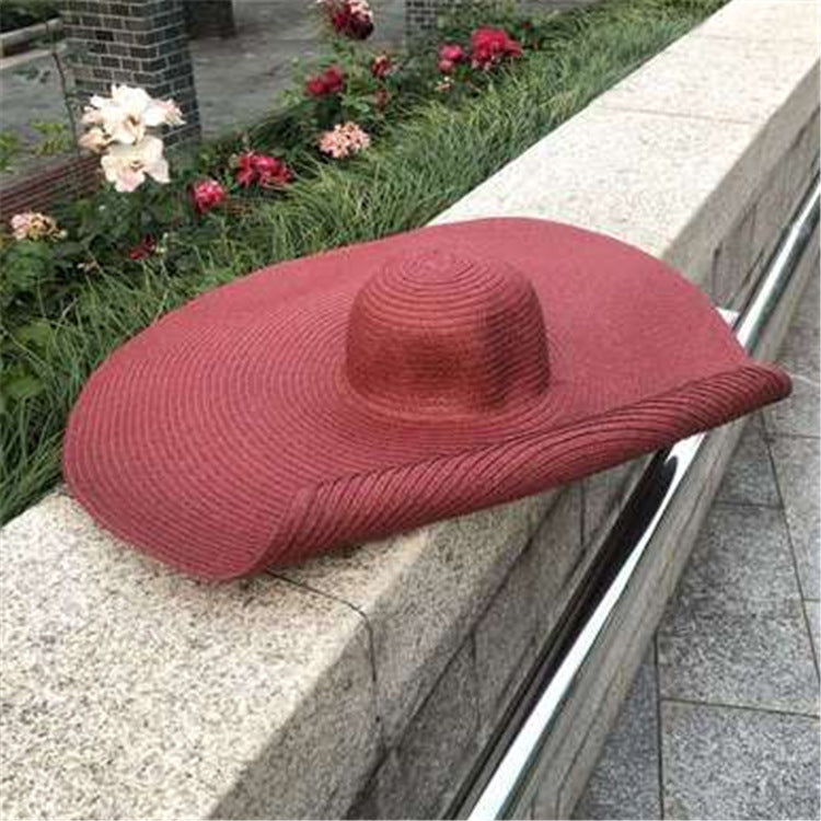 25cm Women's High End Straw Oversized Brim Hat