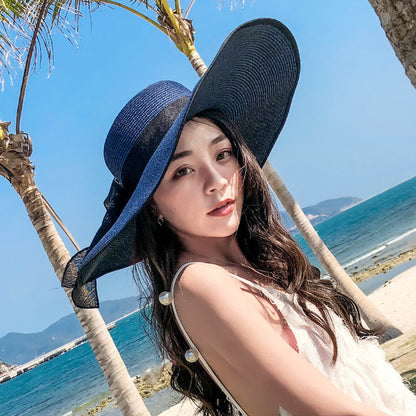 Women's Seaside Summer Vacation Foldable Sun Wide Brim Hat