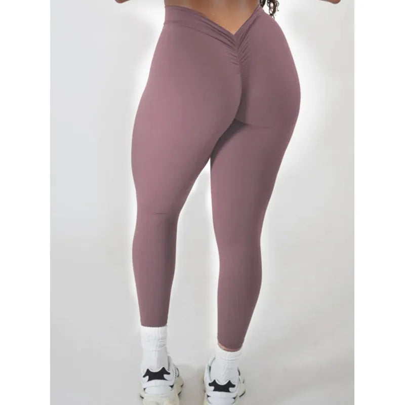 Women High Waist Seamless Scrunch Butt Elastic Ultra-Soft Comfort Fit Sports Yoga Pants Leggings