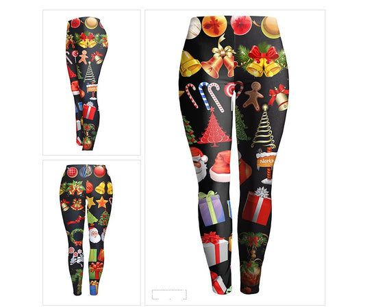 Women 3D Printed Christmas Pant Leggings