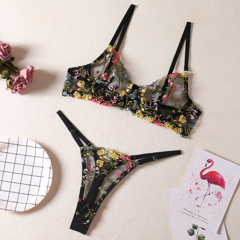 Women's Fashion Floral Underwear Bikini Suit