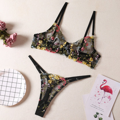 Women's Fashion Floral Underwear Bikini Suit
