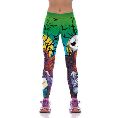 Sexy Halloween the Nightmare Christmas Cosplay Printed Leggings