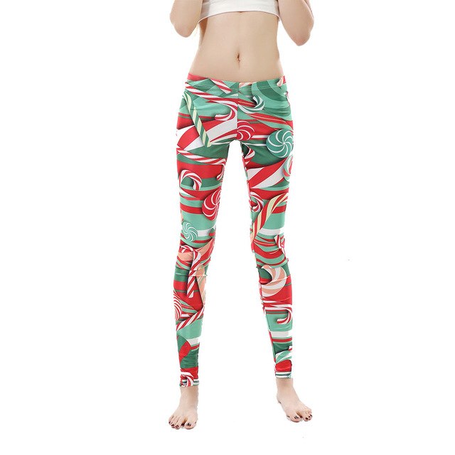 Christmas Printed Women Lollipops Leggings pants