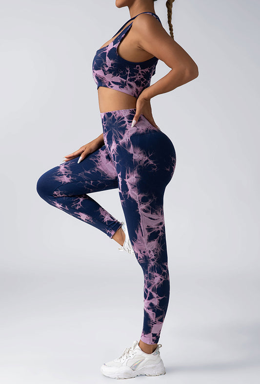 Women Scrunch Tie Dye Seamless Booty Gym Tights Leggings Butt Lifting High Waisted Yoga Pants -
