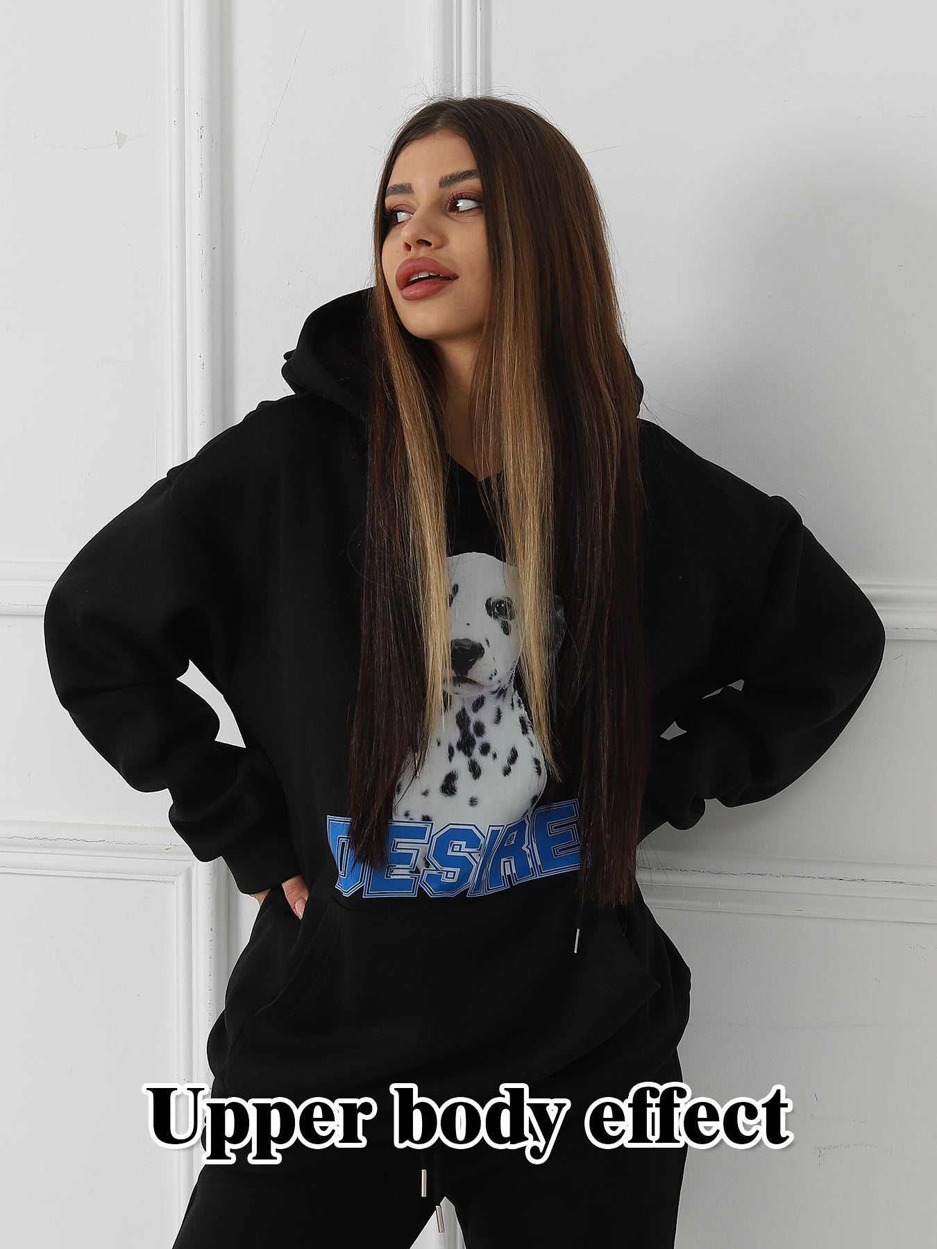 Women Fashionable Letter Printed Long Sleeved Hoodie Sweatshirt Jacket