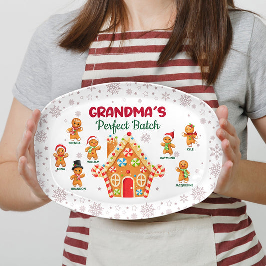 Grandma's Perfect Batch - Christmas, Loving Gift for Mom Grandma Family - Personalized Plate