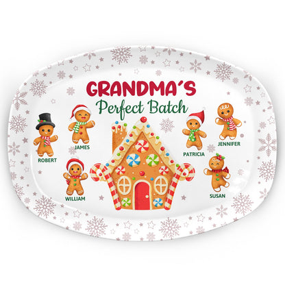 Grandma's Perfect Batch - Christmas, Loving Gift for Mom Grandma Family - Personalized Plate