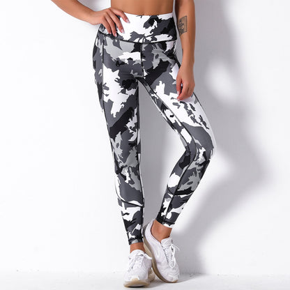 Sexy Colorful Printed Fitness High Waist Push Up Sport Seamless Gym Pants Leggings