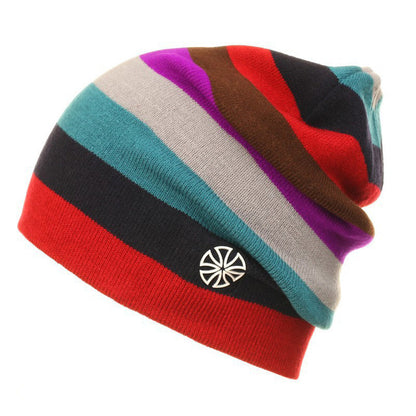 Warm Outdoor Beanies Striped Knitted Headwear Snowboarding Skiing Skating Cycling Hat Caps