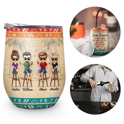 Hangovers Are Temporary But Drunk Stories Are Forever Vacation Best Friends - Personalized Custom Wine Tumbler
