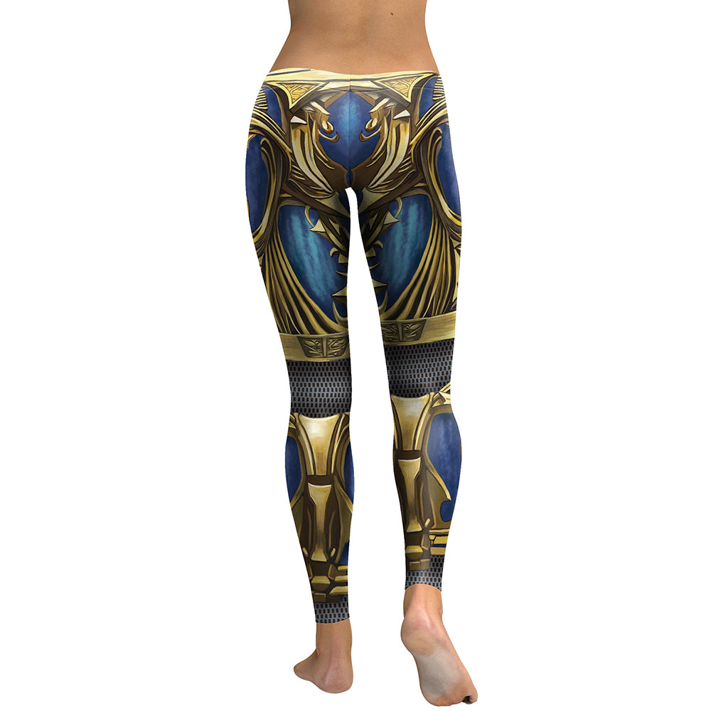 Women Armor Digital Print Sapphire Metal Plus Size Fitness Workout Pants Legging