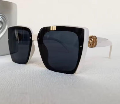 Men Women Glamour Designer Oversized Square Rimless Eyewear UV400 Sunglasses