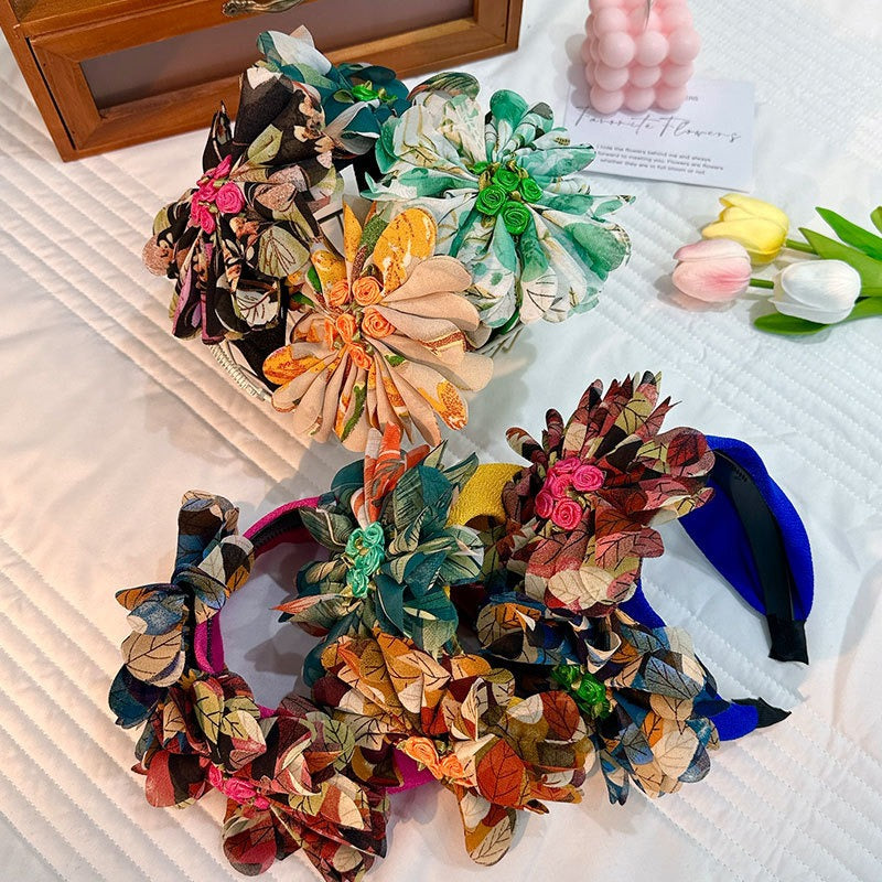 Women Fashionable handmade fabric flower headbands Hairpiece