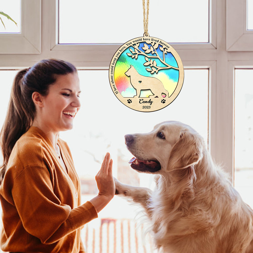 Personalized Pet Dog Lover Memorial Suncatcher Ornament Gifts