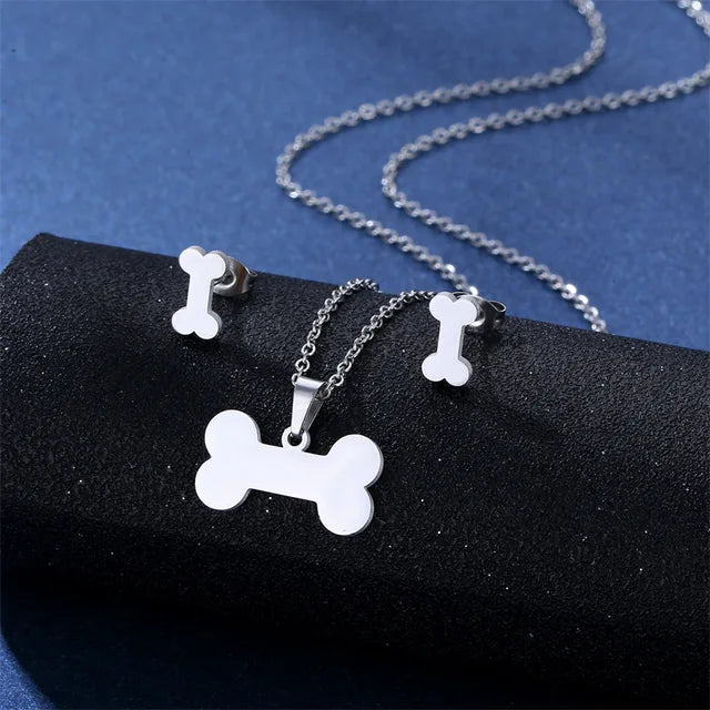 Cartoon Women Elf Angel Wings Pendant Charm Necklace Earrings Sets